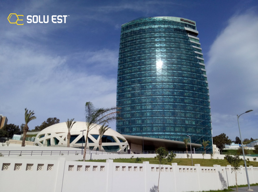 Façade de l'hôtel Sheraton Annaba, structure béton formulée avec les adjuvants Soluest